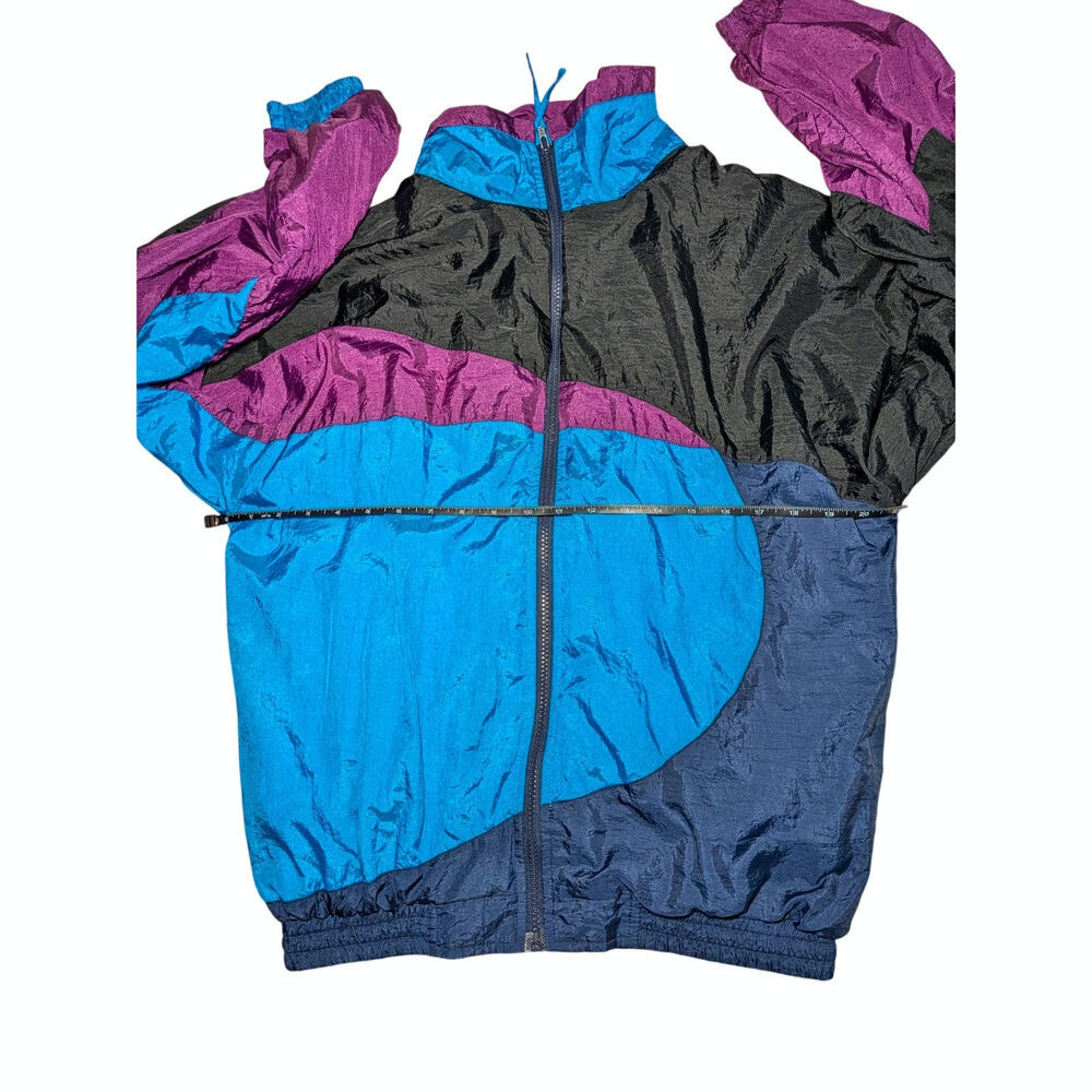 VTG 80s 90s Turnpoint Sports Colorblock Nylon Windbreaker Jacket Medium Retro - Picture 14 of 14